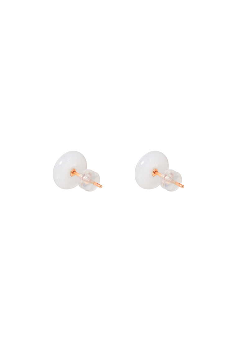 TOMEI Nephrite Collection Earrings, Rose Gold 750