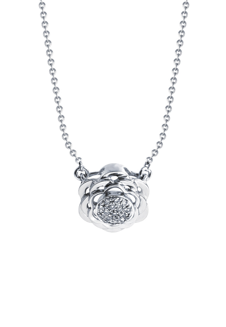 TOMEI Diamond Necklace, White Gold 750