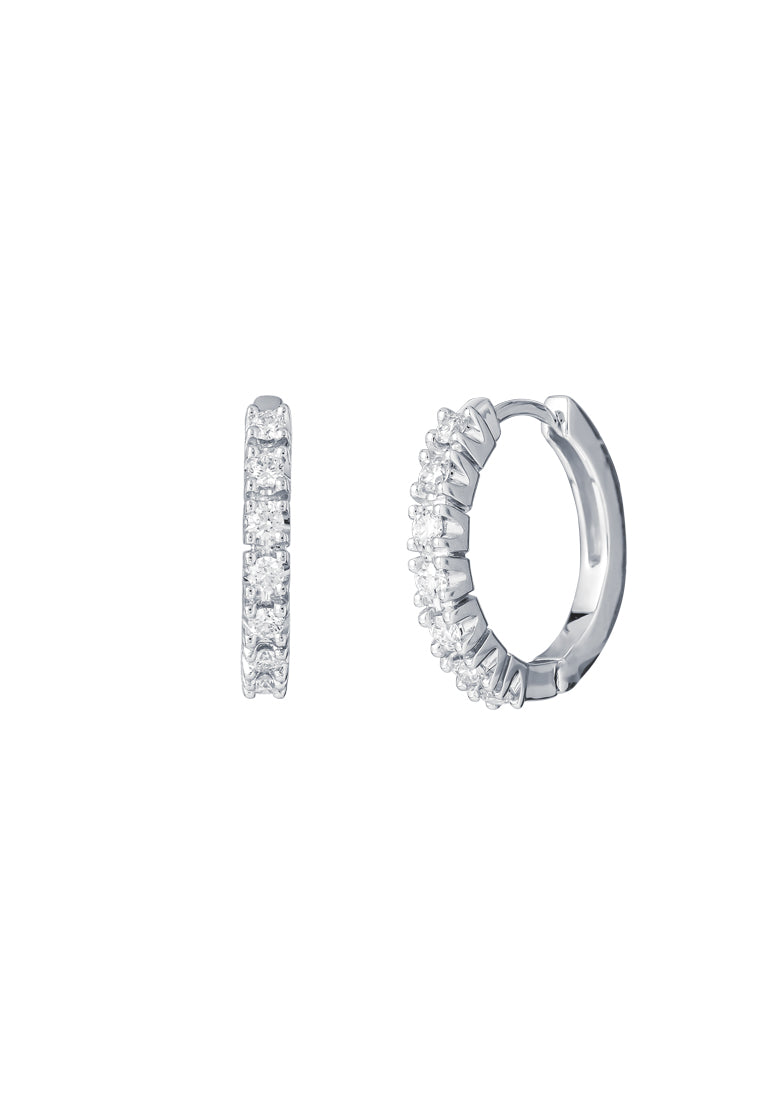 TOMEI Eternity Diamond Earrings, White Gold 750