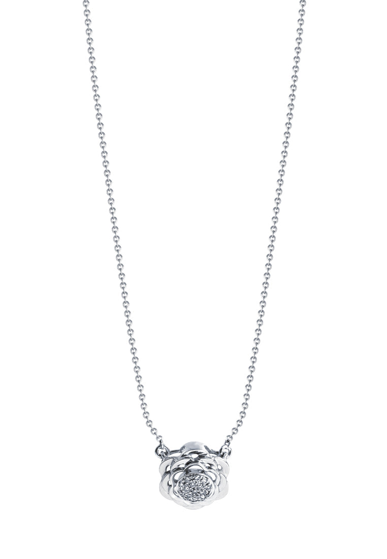TOMEI Diamond Necklace, White Gold 750