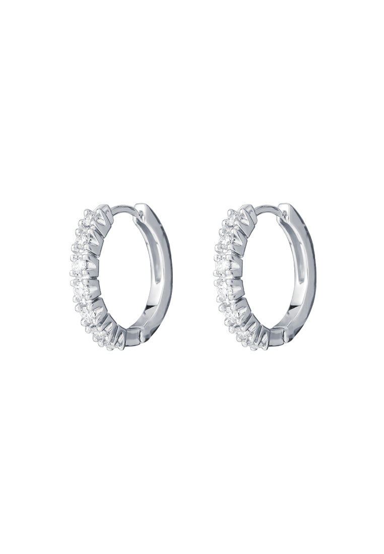 TOMEI Eternity Diamond Earrings, White Gold 750