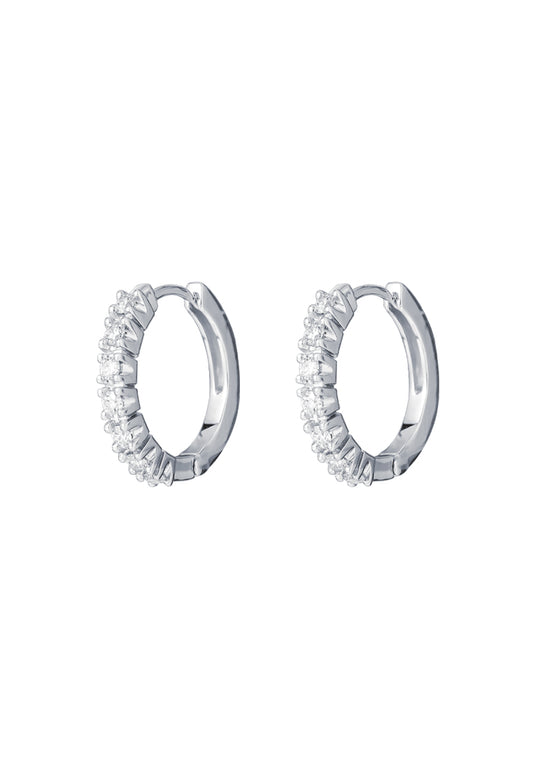 TOMEI Eternity Diamond Earrings, White Gold 750
