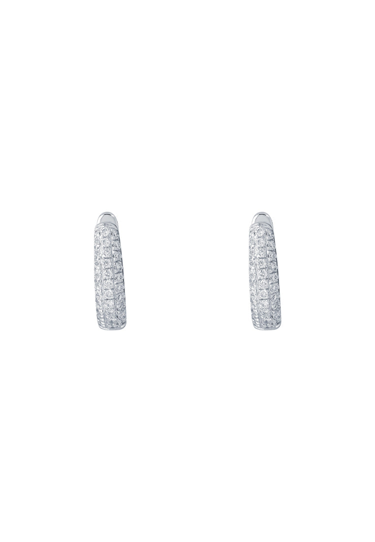 TOMEI Loop Earrings, Diamond White Gold 585