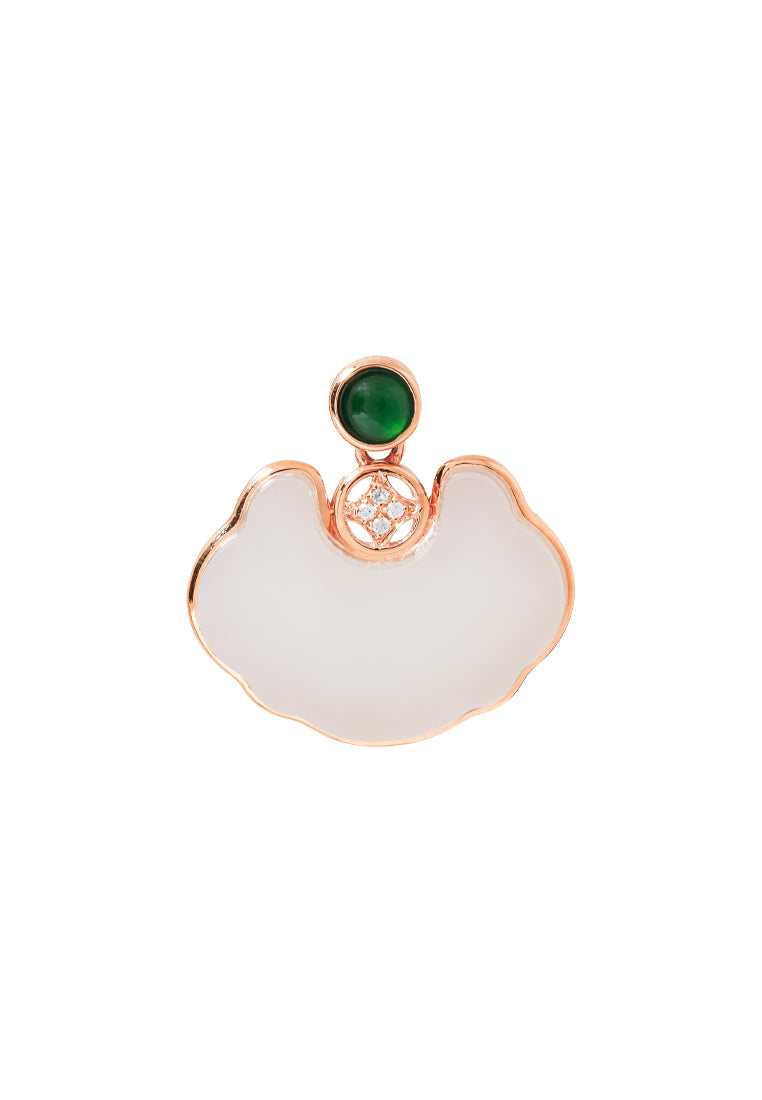 TOMEI Nephrite Collection Pendant, Rose Gold 750