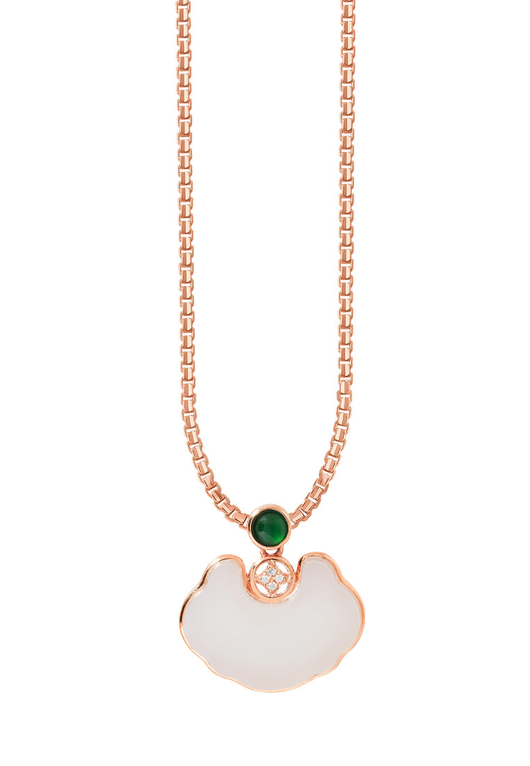 TOMEI Nephrite Collection Pendant, Rose Gold 750
