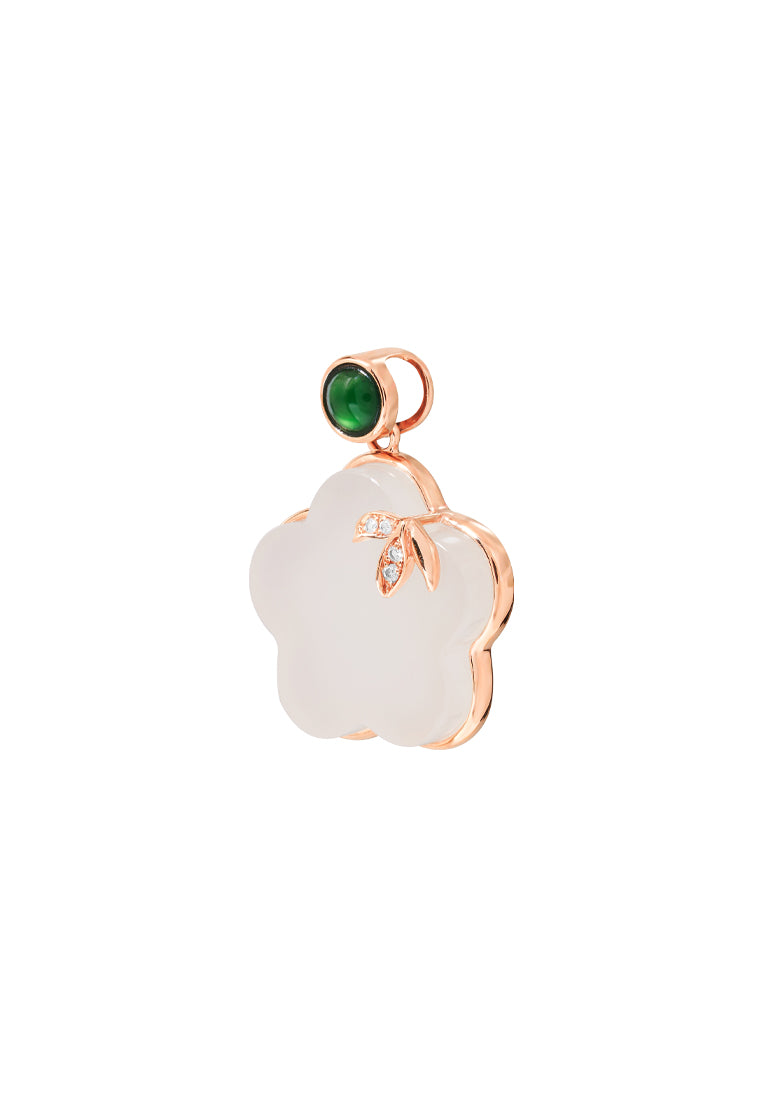 TOMEI Nephrite Collection Pendant, Rose Gold 750