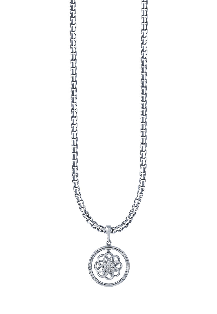 TOMEI Diamond Pendant, White Gold 750