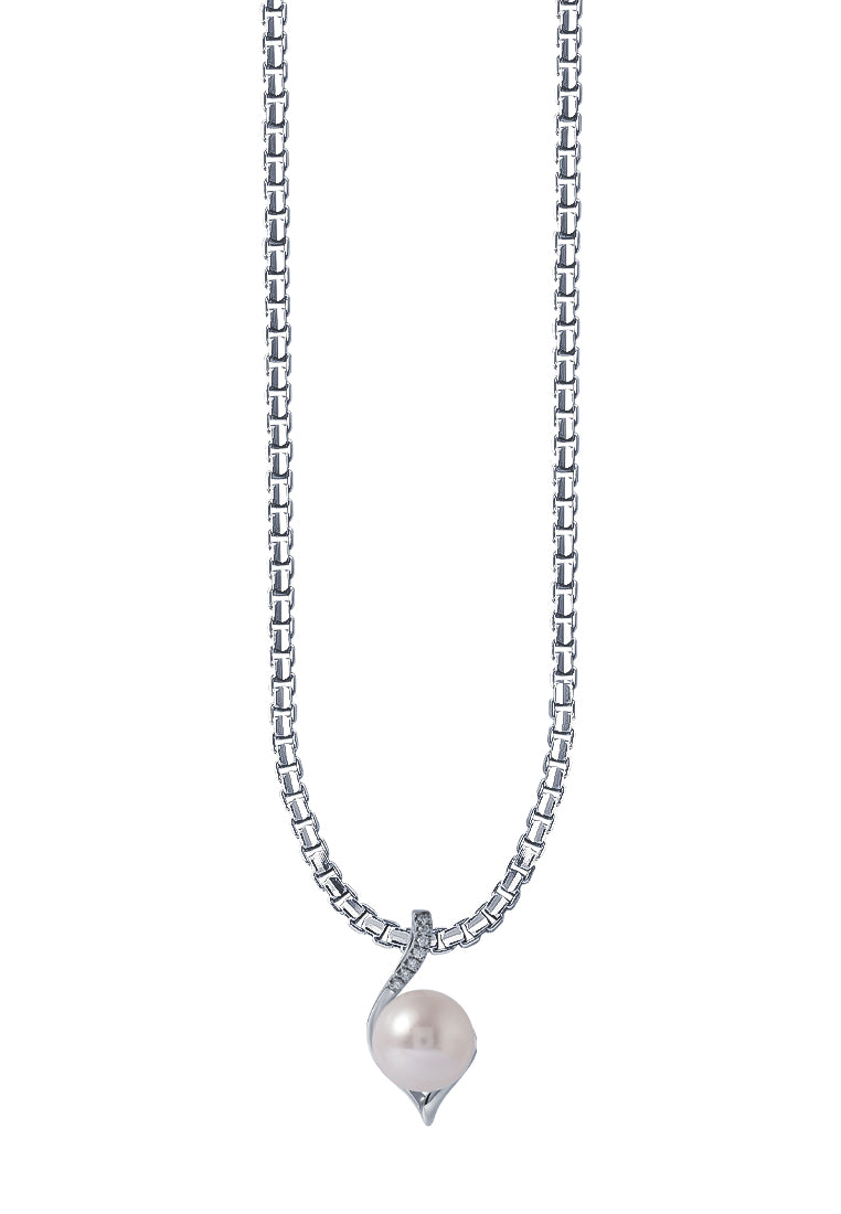 TOMEI Espoir Pearl Pendant, White Gold 375