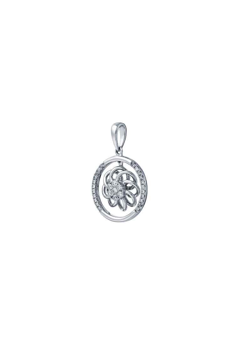 TOMEI Diamond Pendant, White Gold 750