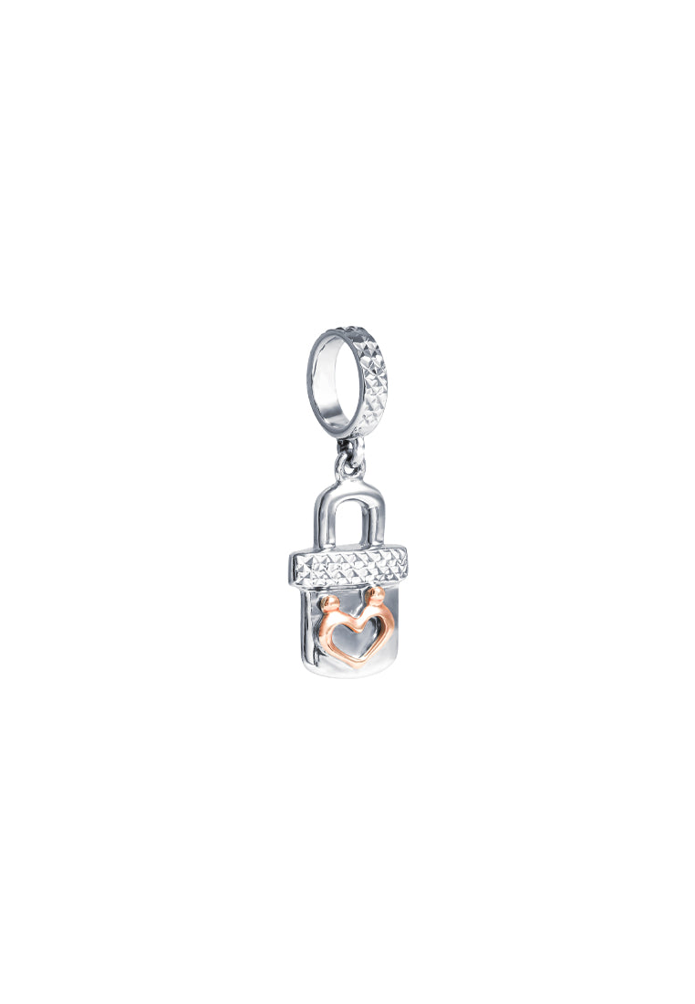 TOMEI Love Lockpad Charm, White Gold 585