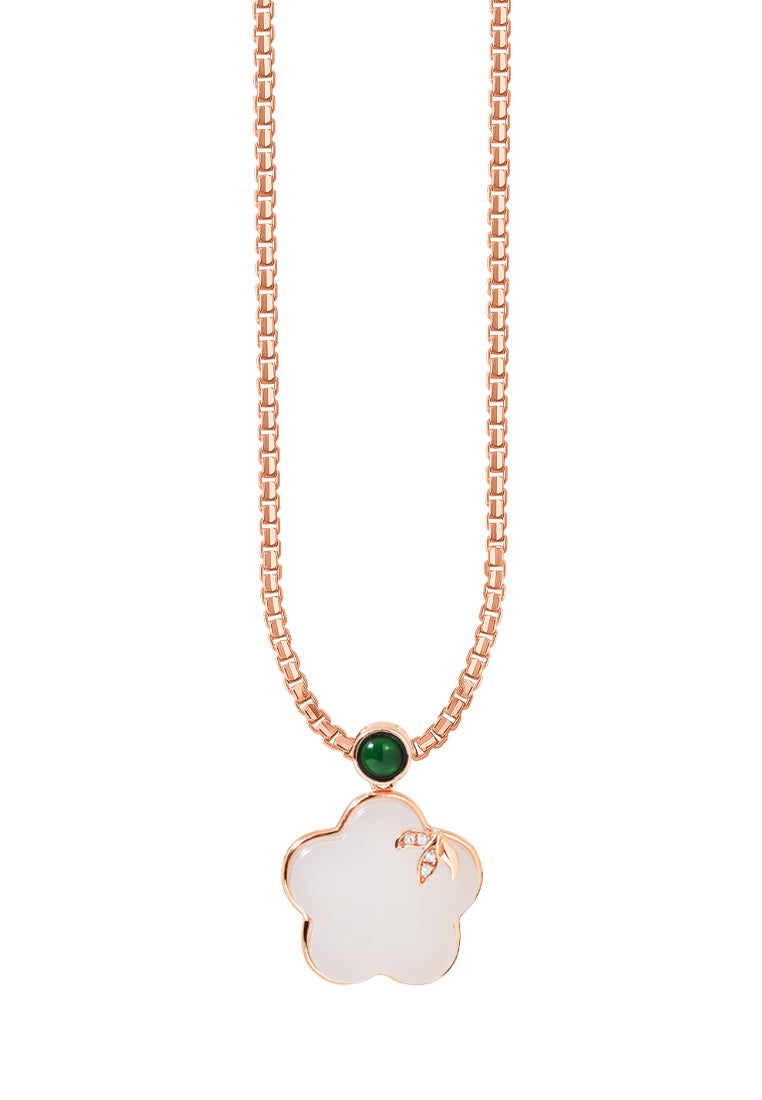 TOMEI Nephrite Collection Pendant, Rose Gold 750