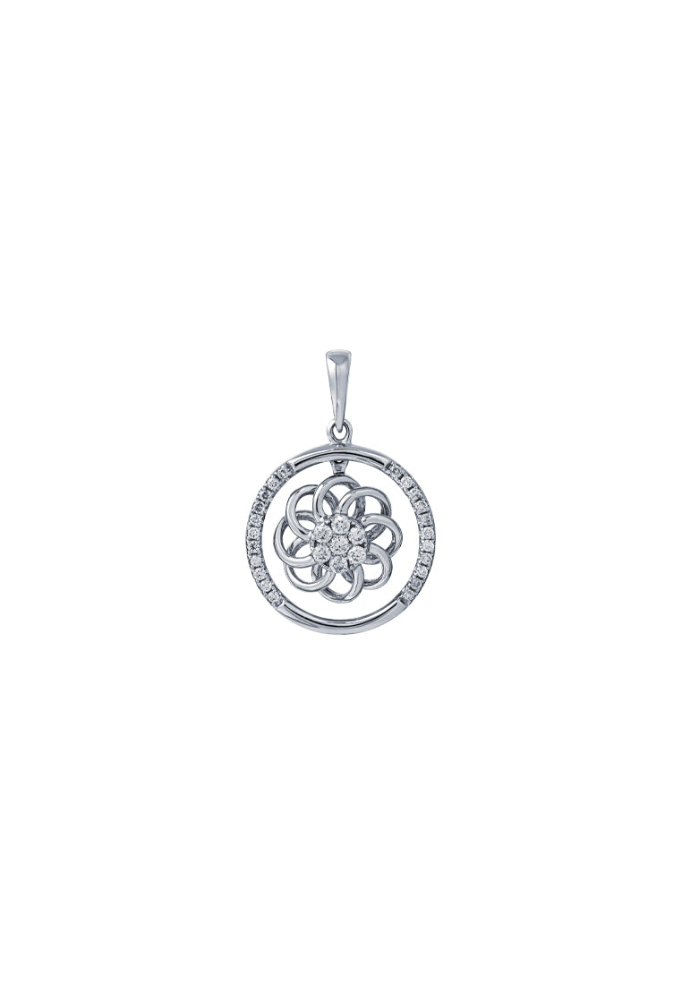TOMEI Diamond Pendant, White Gold 750