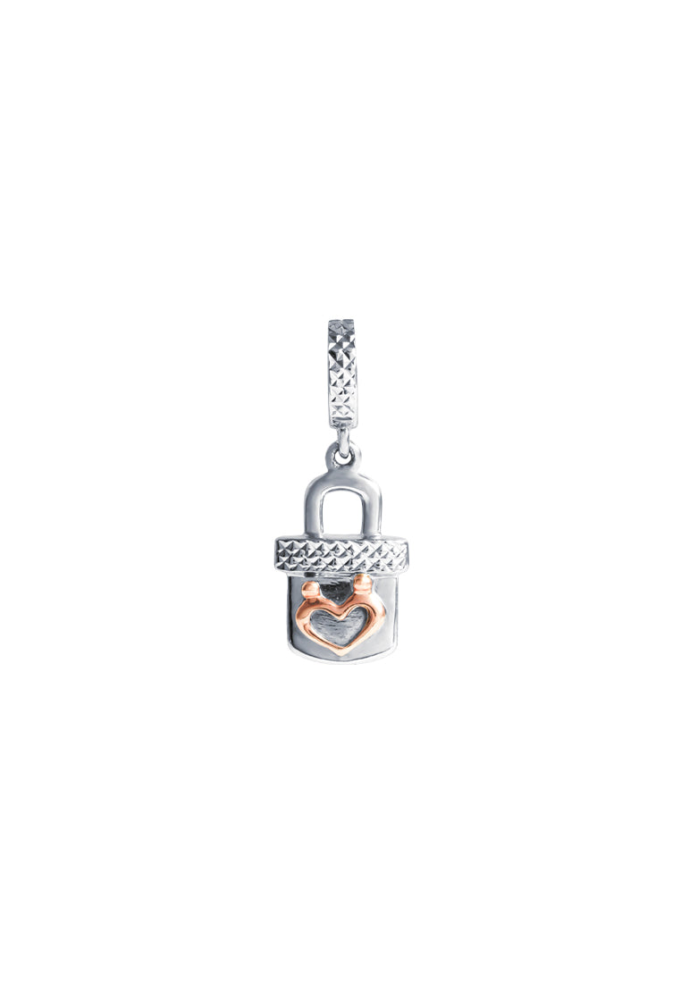 TOMEI Love Lockpad Charm, White Gold 585