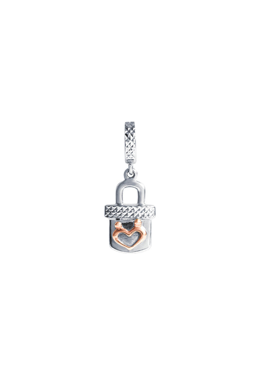 TOMEI Love Lockpad Charm, White Gold 585