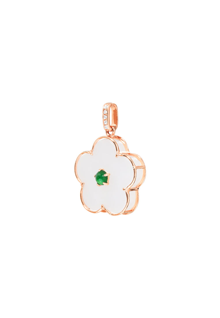 TOMEI Nephrite Collection Pendant, Rose Gold 750