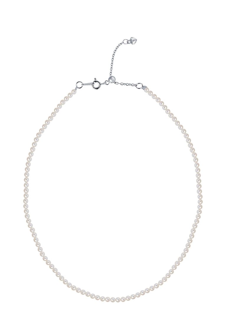 TOMEI Pearlfect Love Single Strand White Pearl Necklace