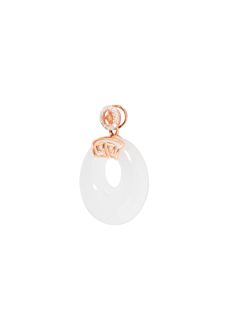 TOMEI Nephrite Collection Pendant, Rose Gold 750