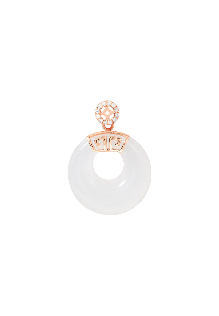 TOMEI Nephrite Collection Pendant, Rose Gold 750