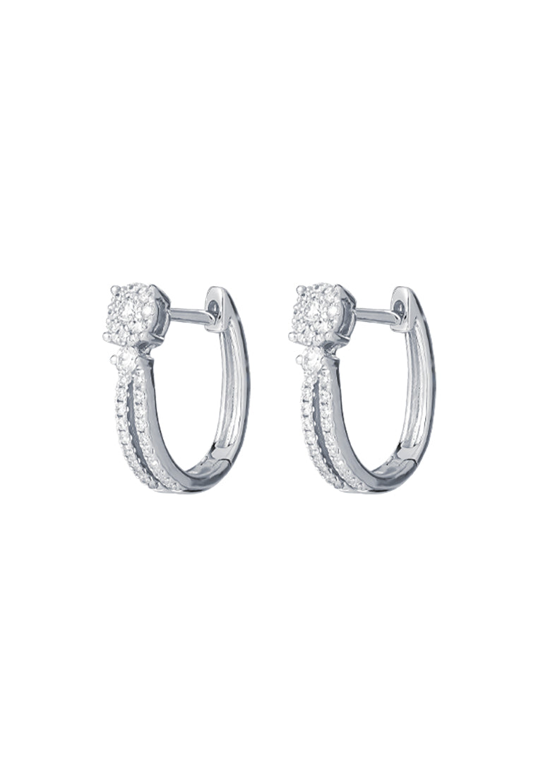 TOMEI Diamond Earrings, White Gold 750