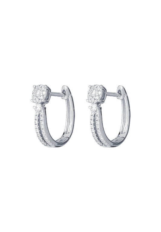 TOMEI Diamond Earrings, White Gold 750