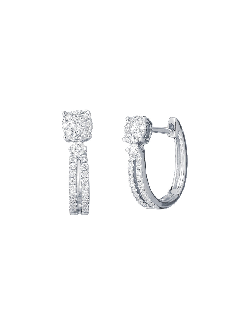 TOMEI Diamond Earrings, White Gold 750