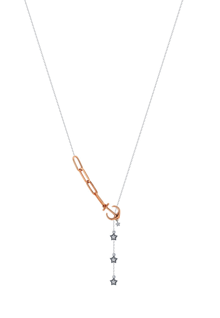 TOMEI Noel Artistry Collection Diamond Necklace, White+Rose Gold 585