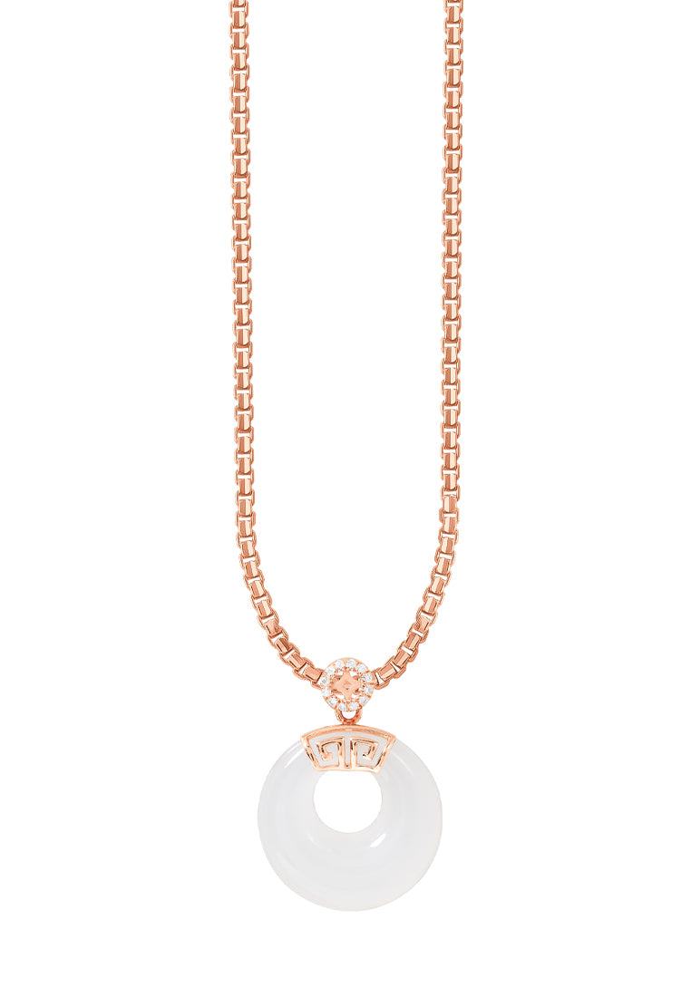 TOMEI Nephrite Collection Pendant, Rose Gold 750