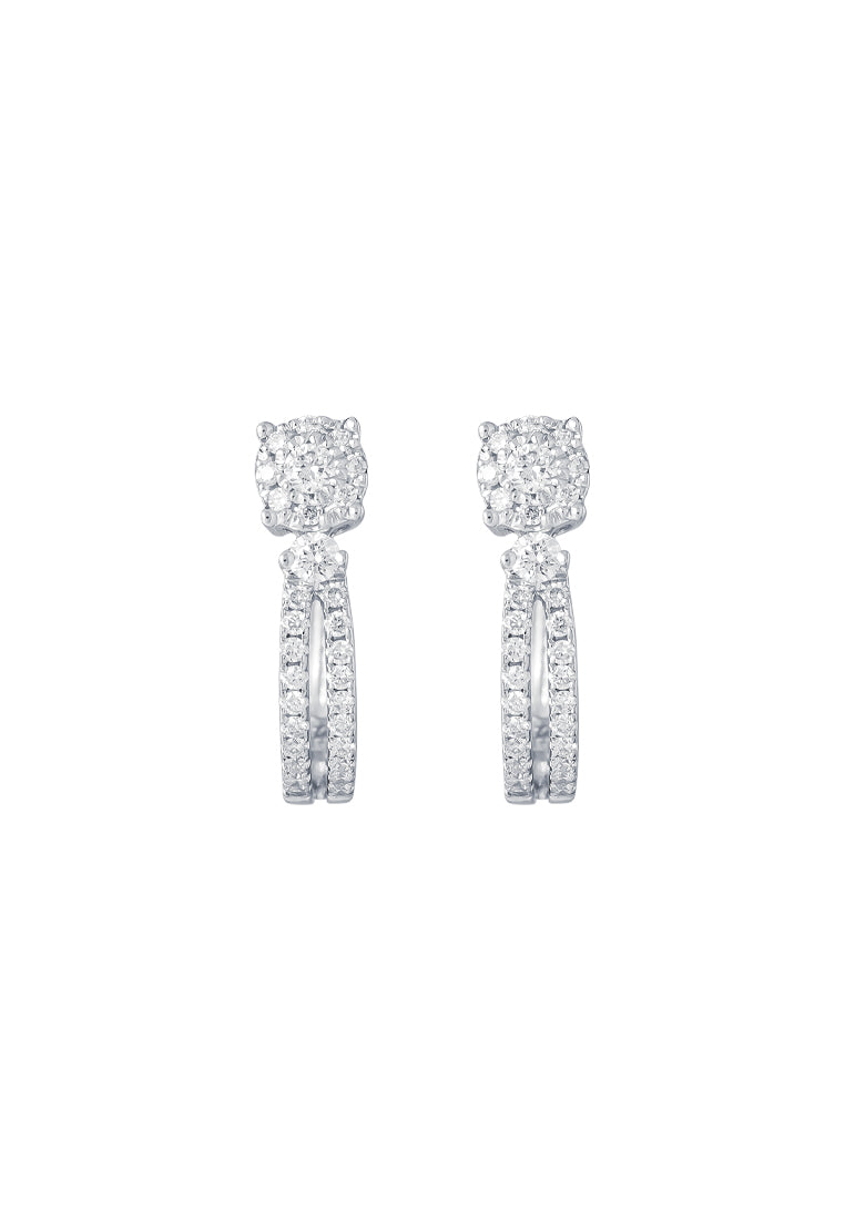 TOMEI Diamond Earrings, White Gold 750
