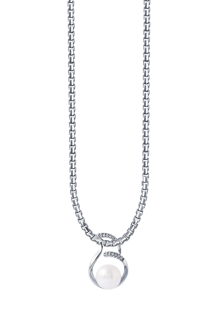 TOMEI Espoir Pearl Pendant, White Gold 375