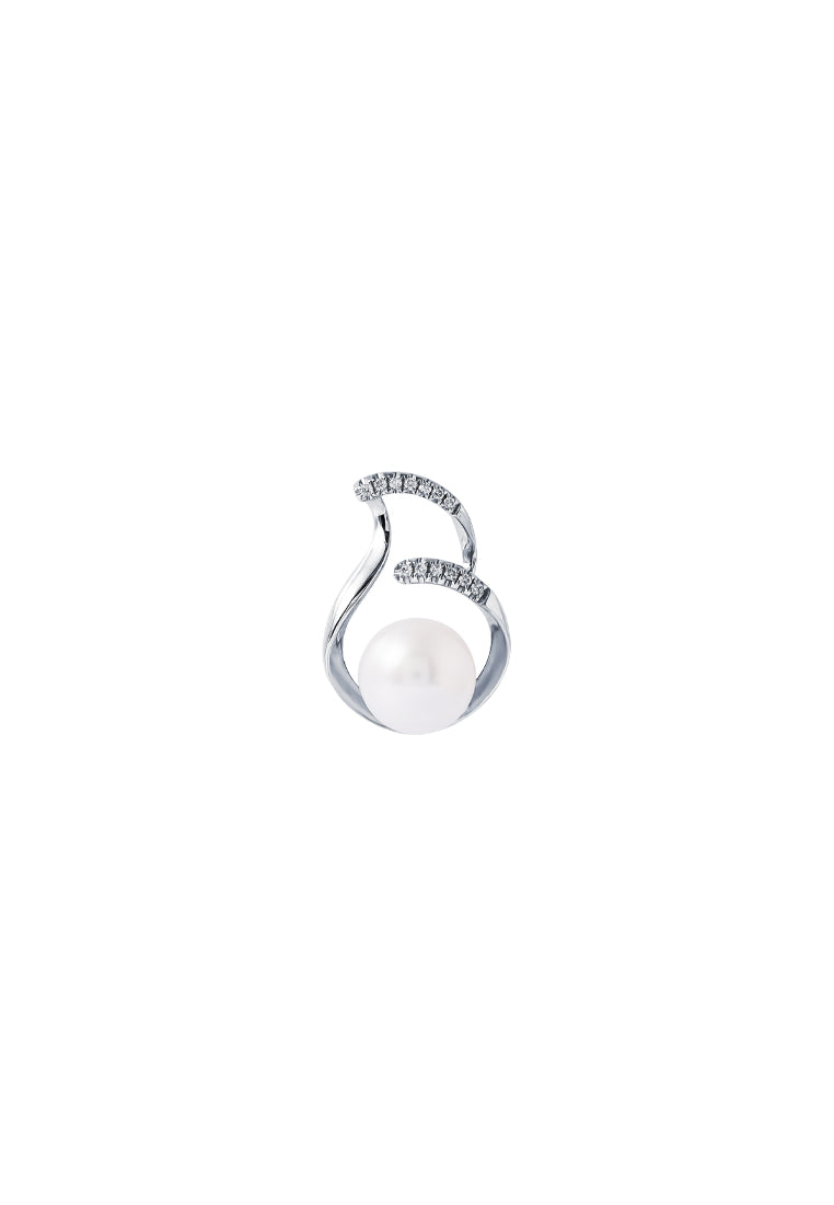 TOMEI Espoir Pearl Pendant, White Gold 375