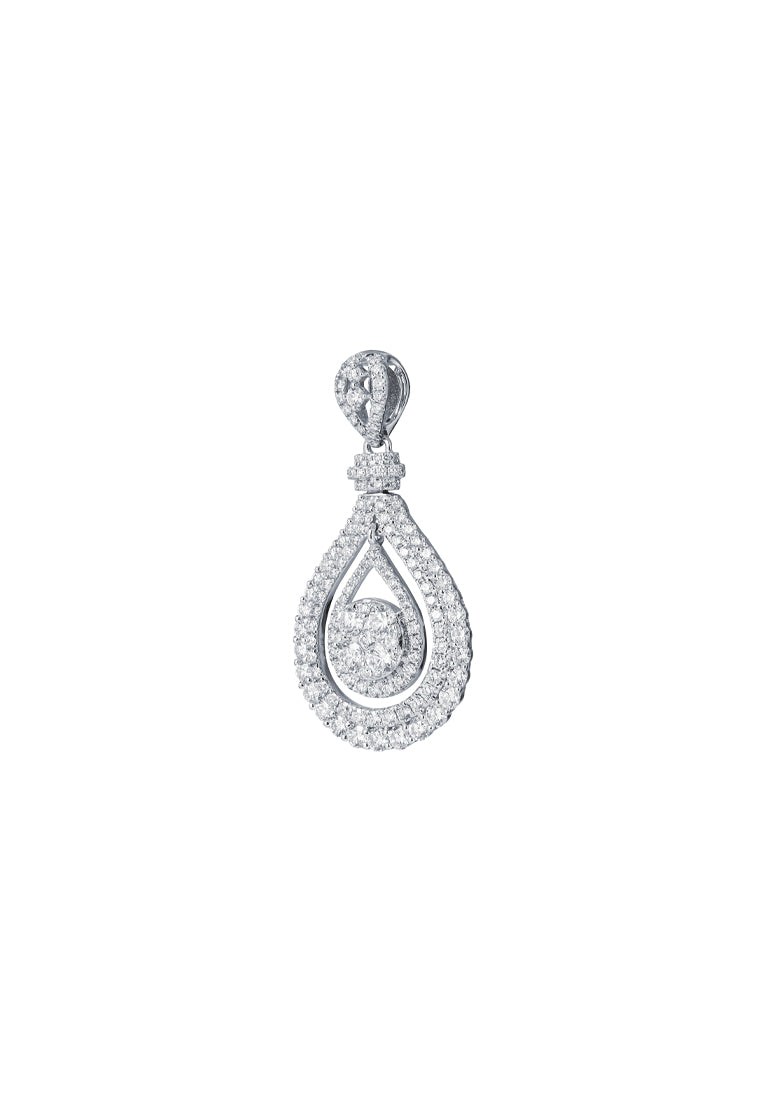 TOMEI Droplet Pendant, Diamond White Gold 750