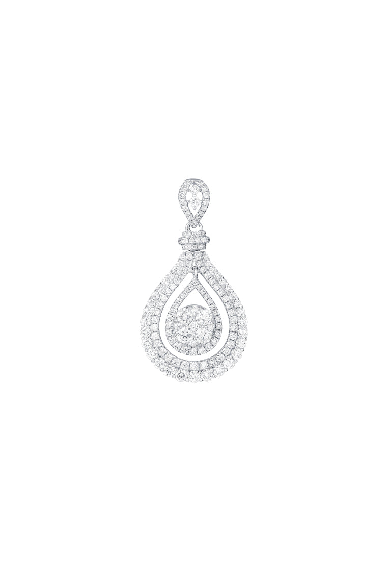 TOMEI Droplet Pendant, Diamond White Gold 750