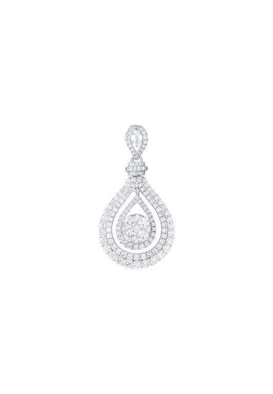 TOMEI Droplet Pendant, Diamond White Gold 750