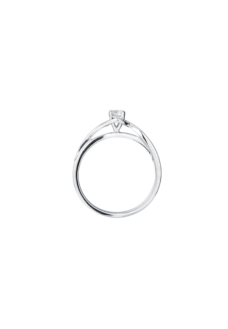 TOMEI Solitaire Ring, Diamond White Gold 585