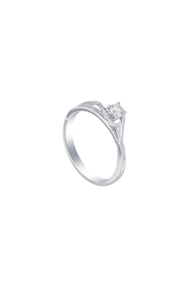 TOMEI Solitaire Ring, Diamond White Gold 585