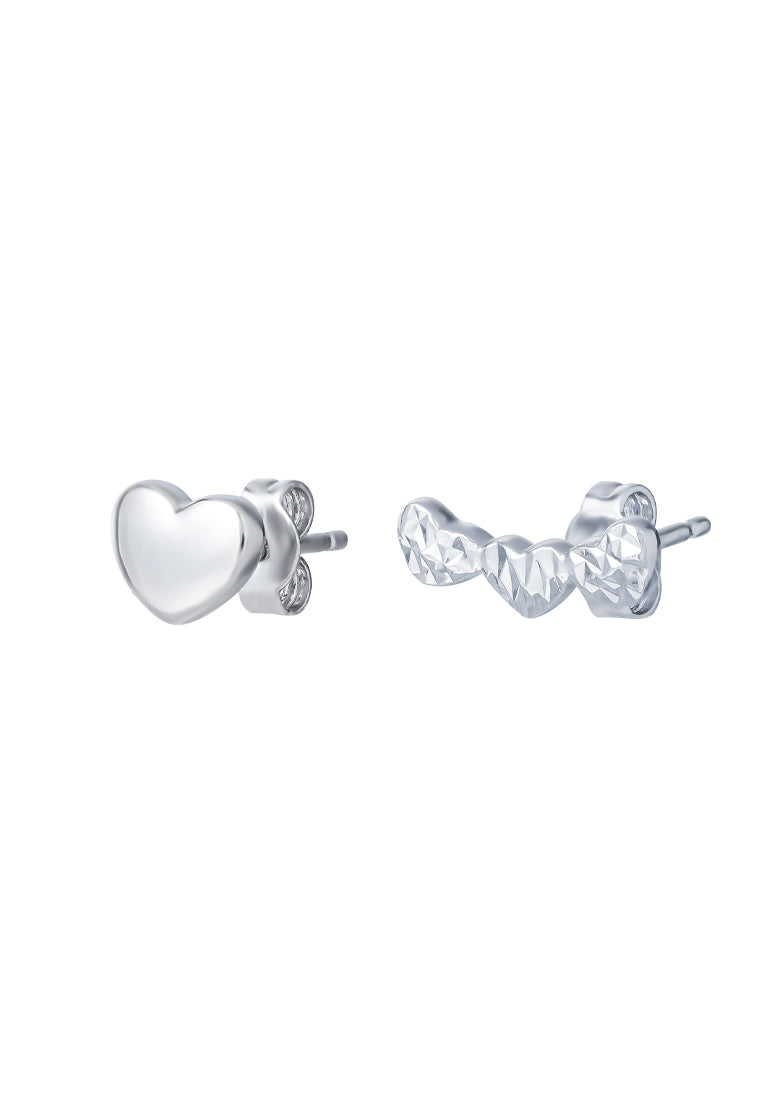 TOMEI Following The Heart Earrings, White Gold 585