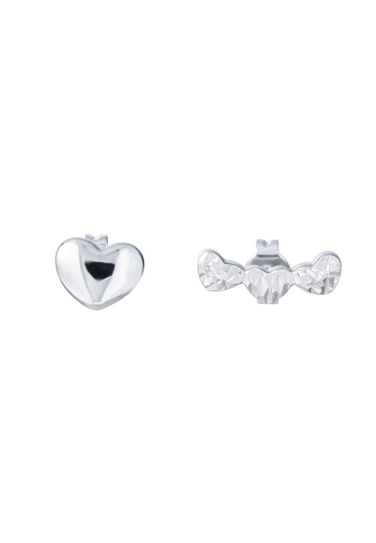 TOMEI Following The Heart Earrings, White Gold 585