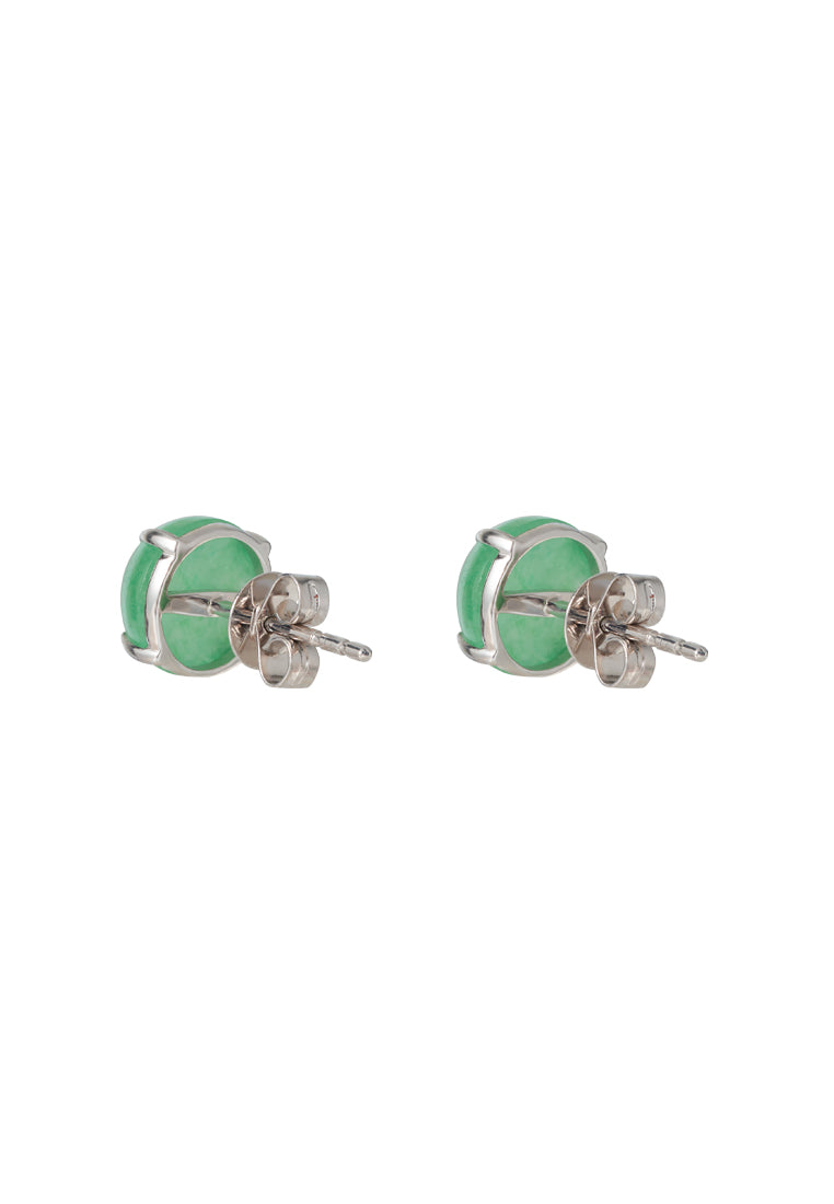 TOMEI Classic Jade Earrings, White Gold 750