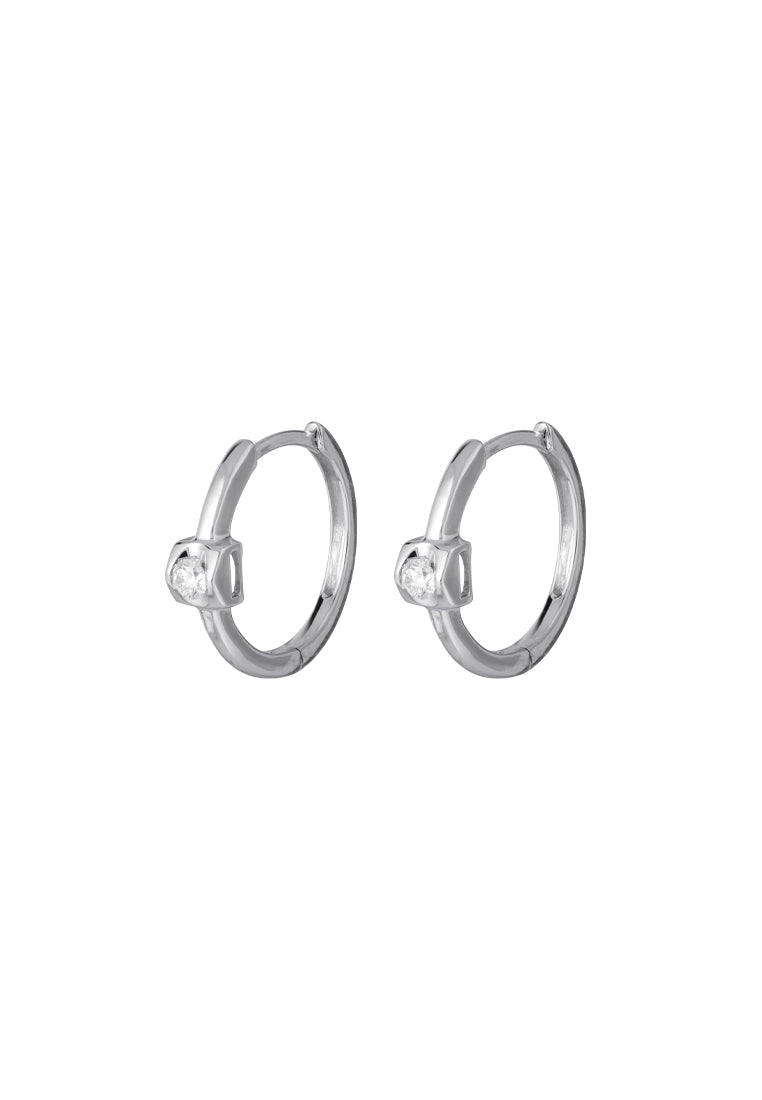 TOMEI Tower Collection Diamond Earrings, White Gold 585
