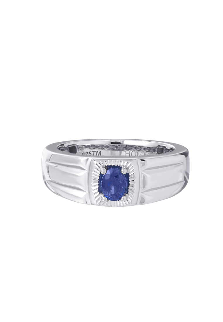 TOMEI Homme Series, Sapphire Silver Ring For Men
