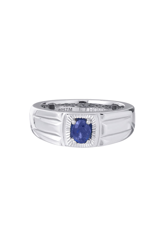 TOMEI Homme Series, Sapphire Silver Ring For Men