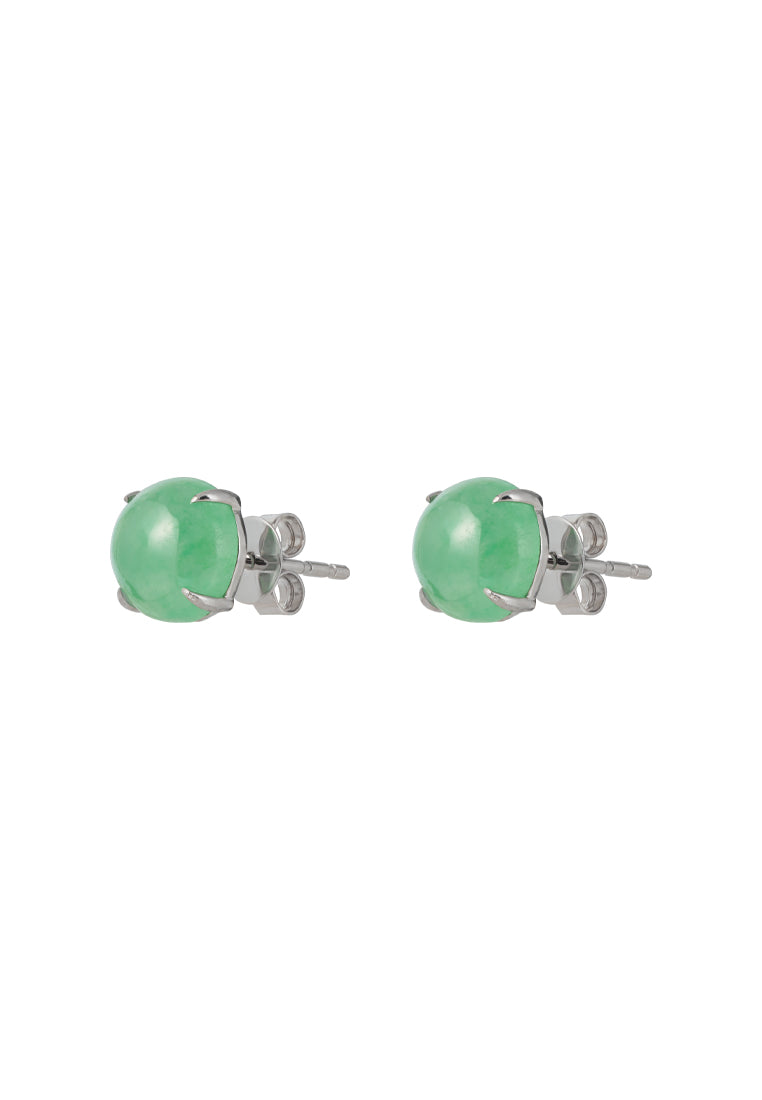 TOMEI Classic Jade Earrings, White Gold 750