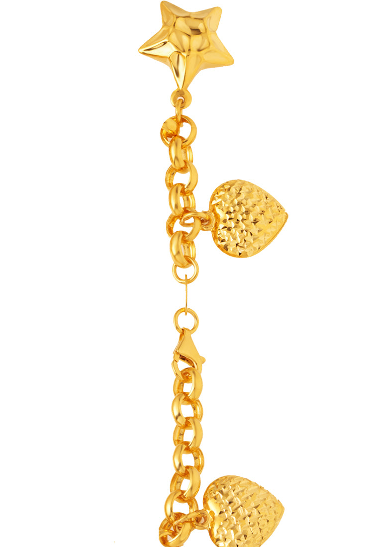TOMEI Lusso Italia Starry Heart Bracelet, Yellow Gold 916