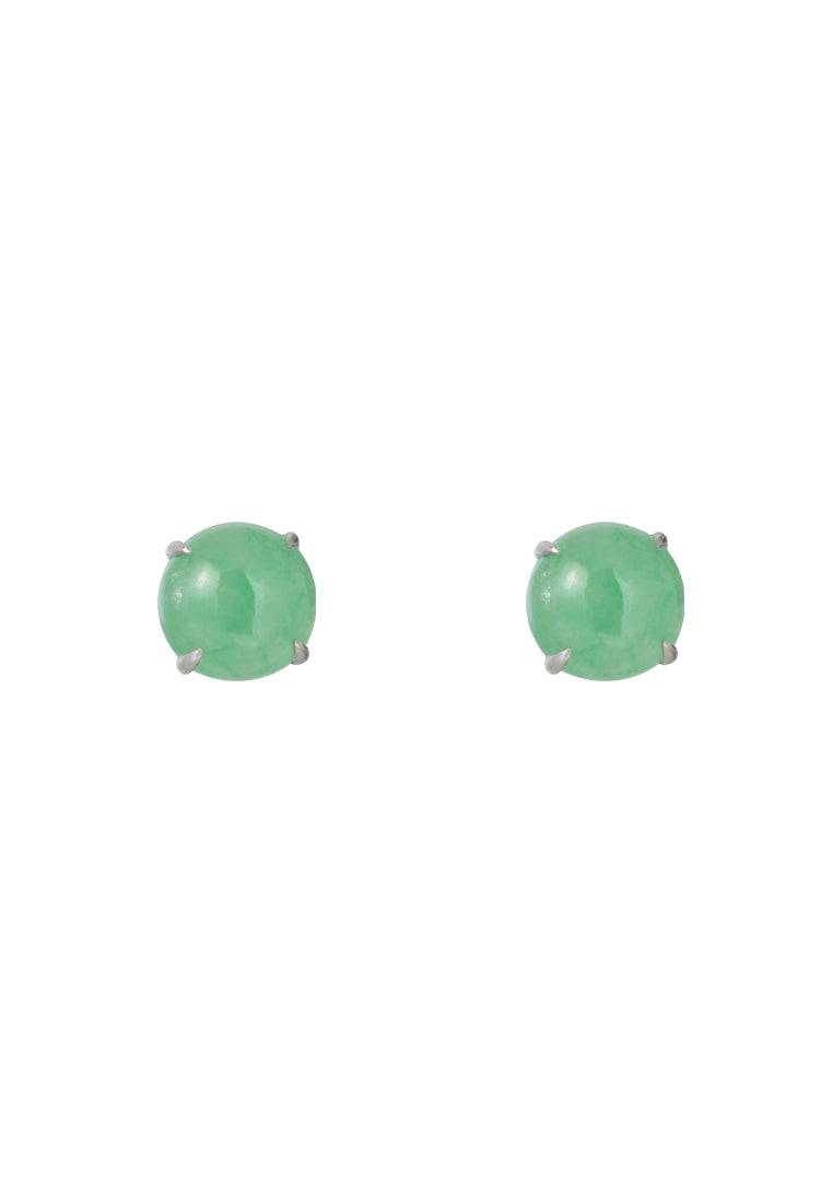 TOMEI Classic Jade Earrings, White Gold 750