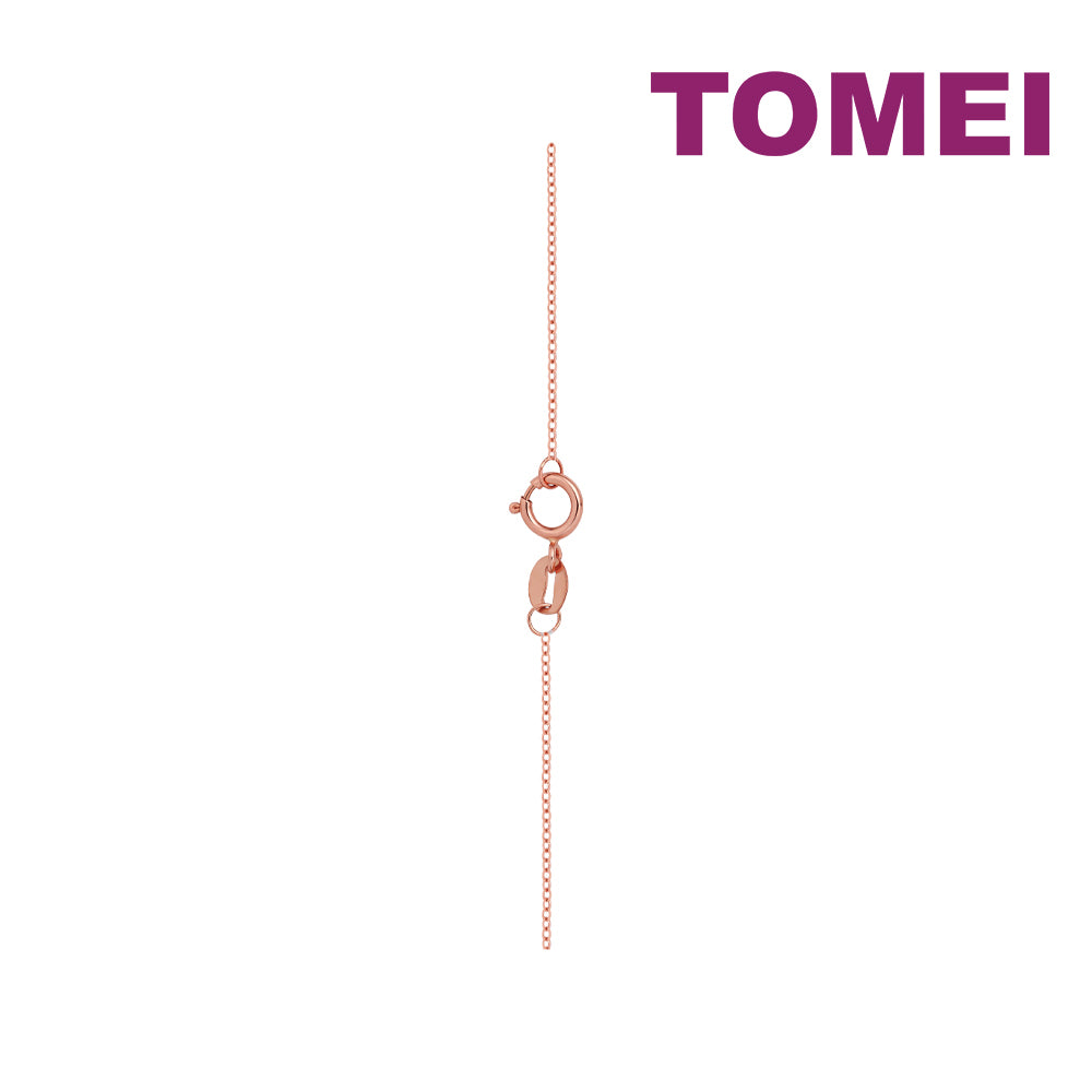 TOMEI Rouge Collection Lovely Ribbon Necklace, Rose Gold 750