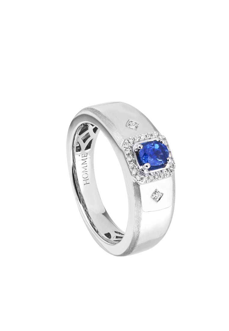 TOMEI Homme Series, Sapphire Silver Ring For Men