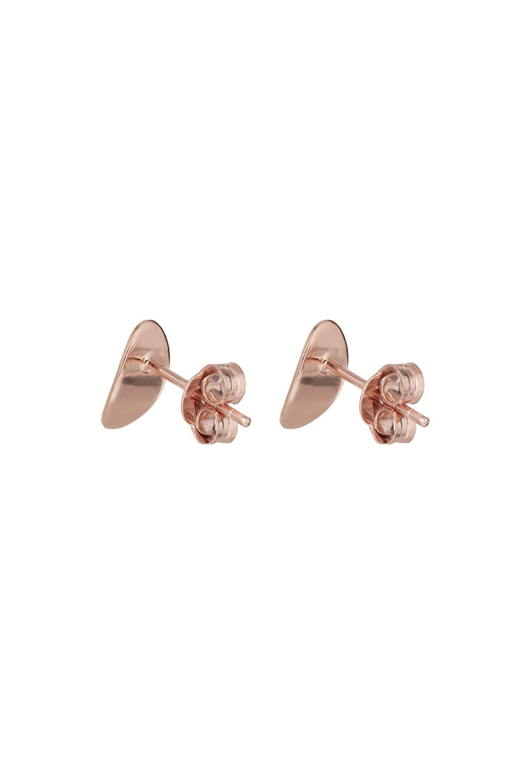 TOMEI Rouge Collection Oval Leave Earrings, Rose Gold 750