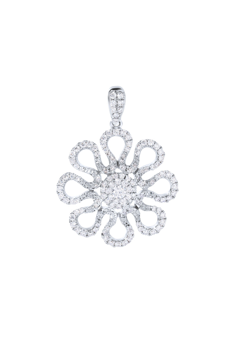 TOMEI Sinar Aura Diamond Pendant, White Gold 750