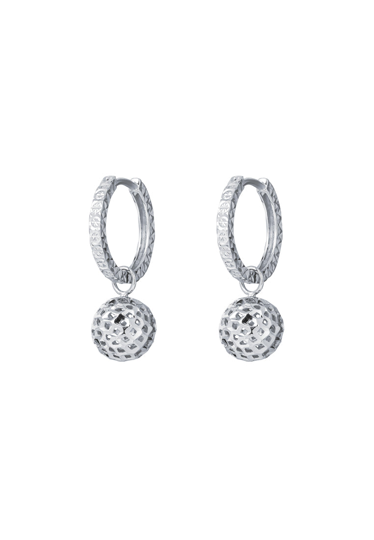 TOMEI Sphericity in Luminescence Duo Earrings, White Gold 585