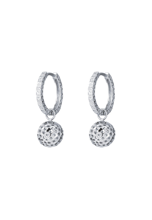 TOMEI Sphericity in Luminescence Duo Earrings, White Gold 585